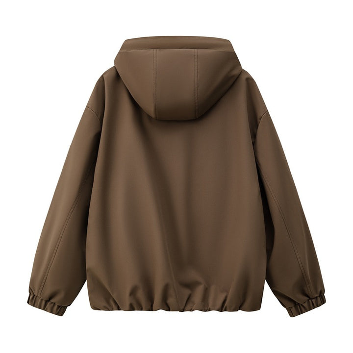 Herren Leichte Kapuzen-Utility-Übergangsjacke mit wasserabweisender Außenhülle und elastischem Saum Echoarchiv