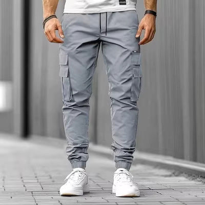 Herren Cargo-Jogginghose mit multifunktionalen Klapp- & Reißverschlusstaschen, elastischem Bund und tapered Bein Echo Archiv