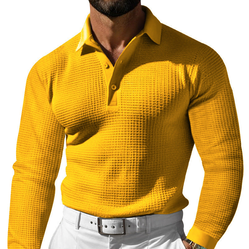 Herren Langarm Poloshirt mit strukturiertem Design Echoarchiv