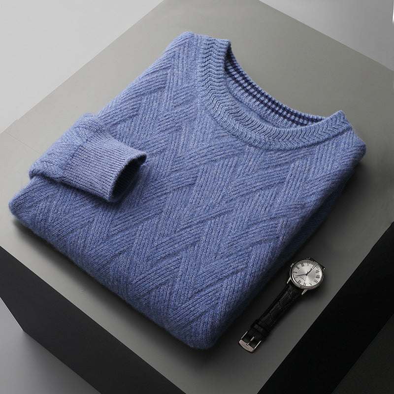 Herren klassischer Strickpullover mit modernem Zopfmuster Echoarchiv