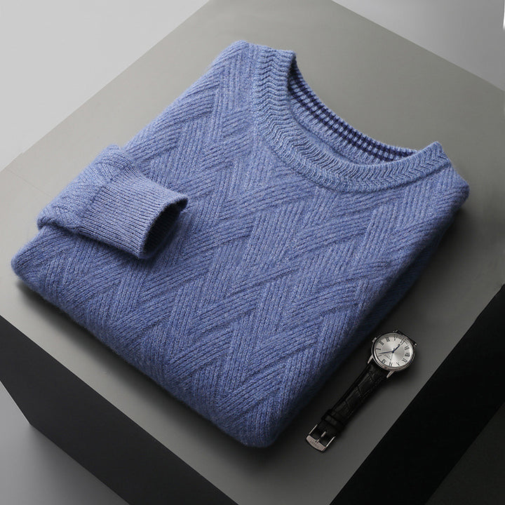 Herren klassischer Strickpullover mit modernem Zopfmuster Echoarchiv