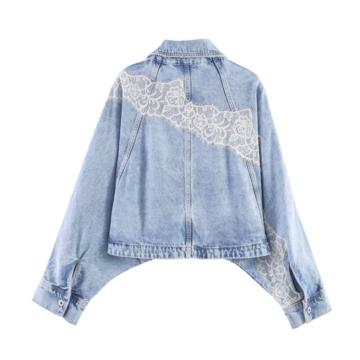 Damen nan relaxed Straight‑Leg Jeans mit Destroyed‑Details und Spitzenunterlage Echo Archiv