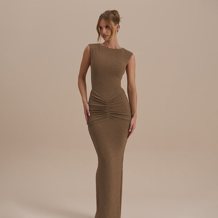 Damen Maxikleid mit elegantem Raffungsdesign und taillierter Silhouette Echo Archiv