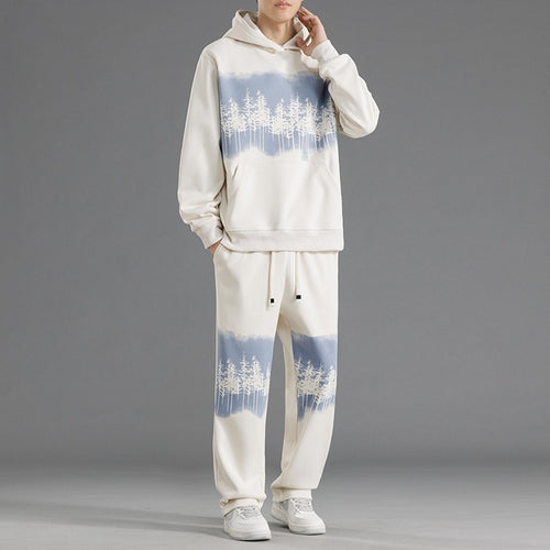 Herren Freizeit-Loungewear-Set mit entspannter Passform und kreativen Baum-Print Echoarchiv