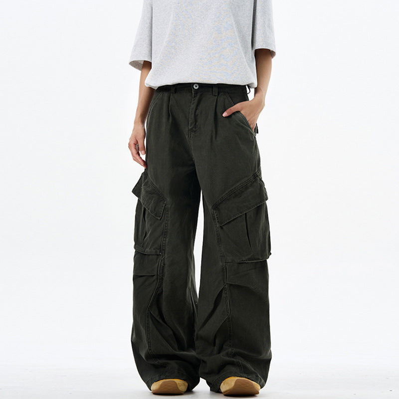 Herren weite technische Multi-Pocket Cargohose im Palazzoschnitt Echo Archiv