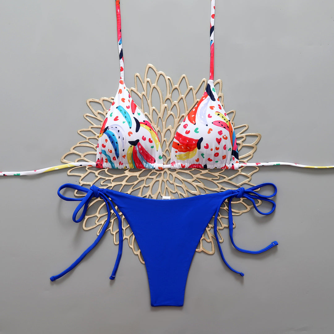 Damen Bikini-Set mit bunten Motiven und verstellbaren Seitenbändern Echo Archiv