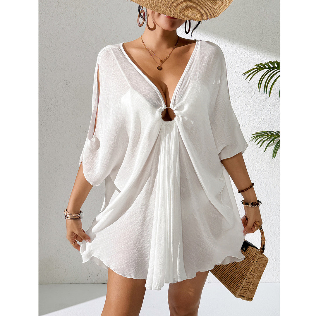 Damen Kaftan mit tiefem V-Ausschnitt und zurückgezogenem Design Echo Archiv