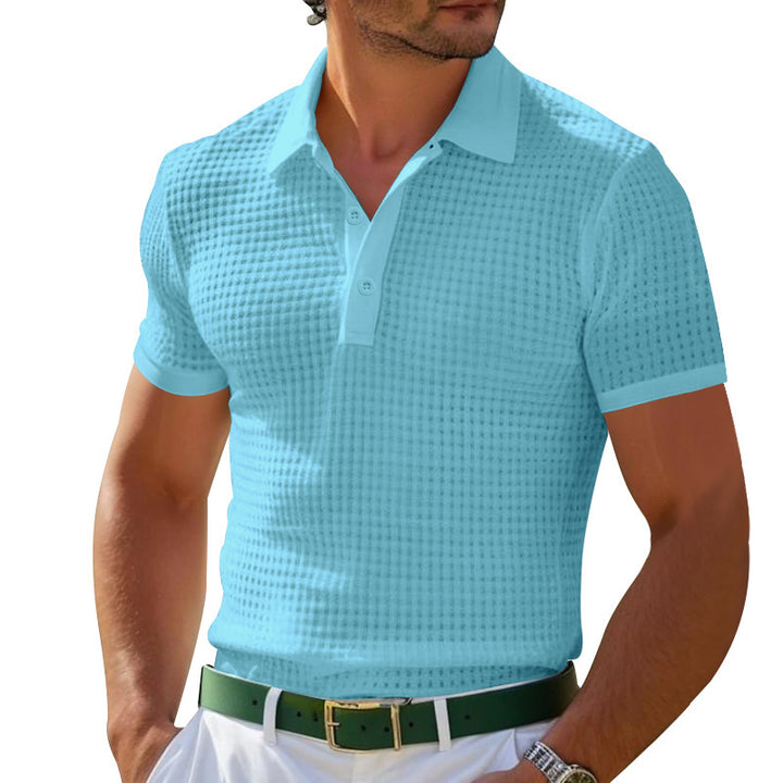 Herren Poloshirt mit strukturiertem Muster und modernem Schnitt Echoarchiv