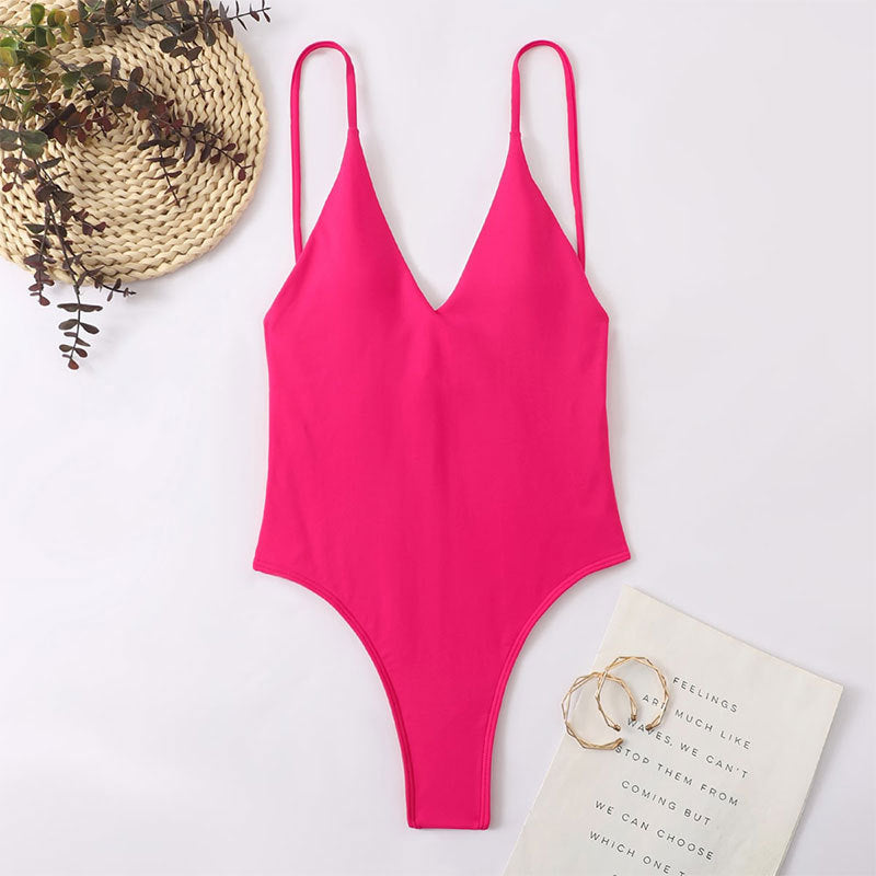 Damen V-Ausschnitt Einteiler Badeanzug Echo Archiv