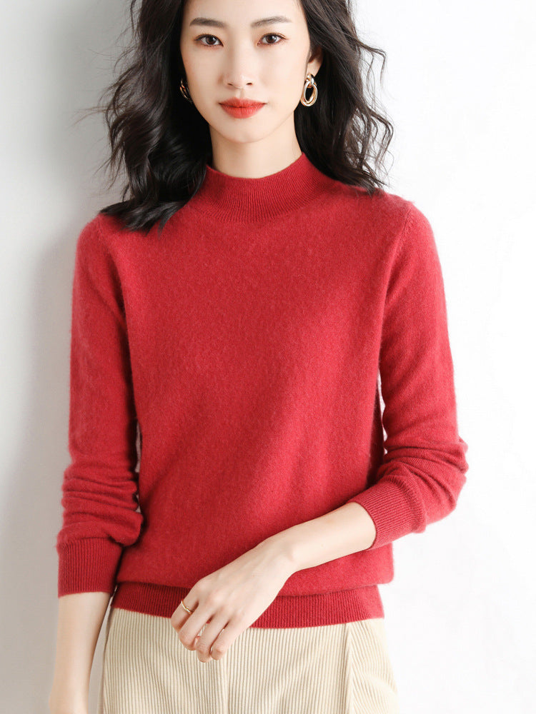 Damen Kurzrollkragen Feinstrickpullover mit leichtem Mohair-Effekt Echoarchiv