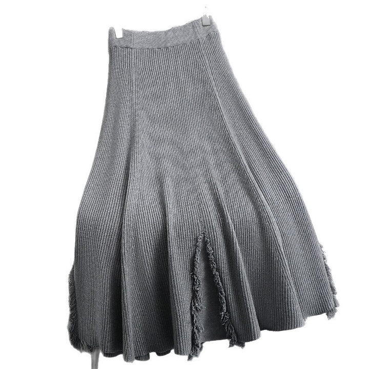 Damen Fließender Plissee-Rock mit Fransen Echo Archiv