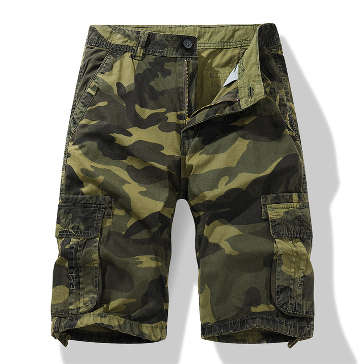 Herren Camouflage Cargo-Shorts mit vielseitigen Taschen und verstellbarem Bund Echoarchiv