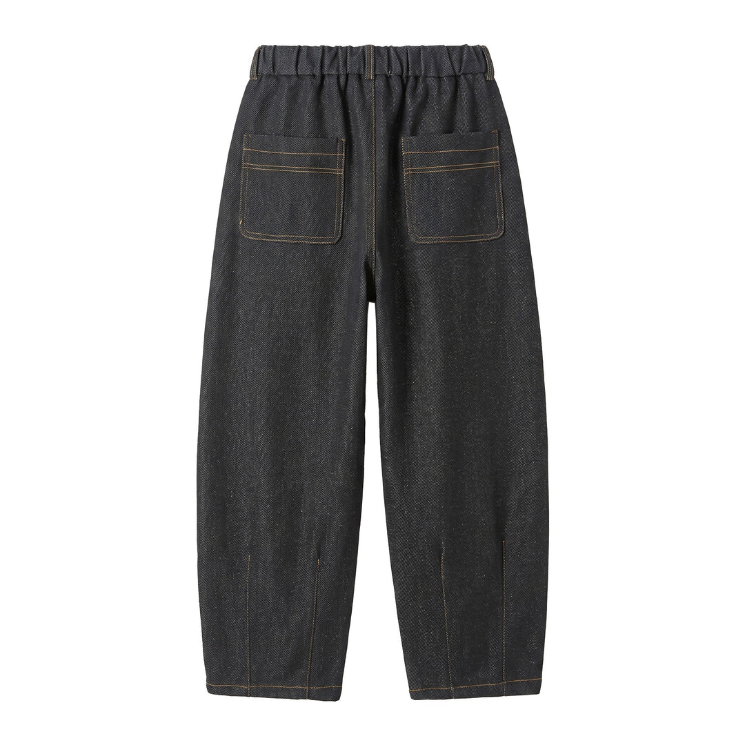 Damen Hochtaillierte weite Culotte-Hose mit Bügelfalte und elastischem Rückenteil Echoarchiv