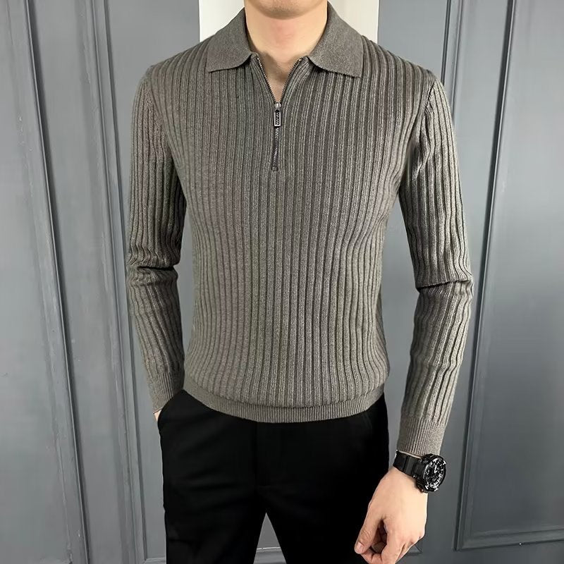 Herren Eleganter Strickpullover mit Reißverschluss Echo Archiv