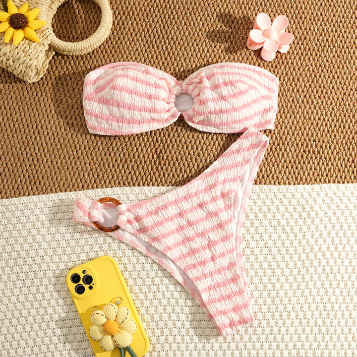 Damen Bandeau-Bikini mit strukturiertem Design Echo Archiv