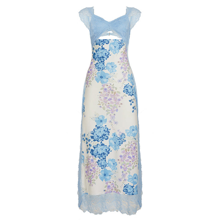 Damen elegantes Nachthemd mit floralen Einsätzen und zarten Spitzenakzenten Echo Archiv