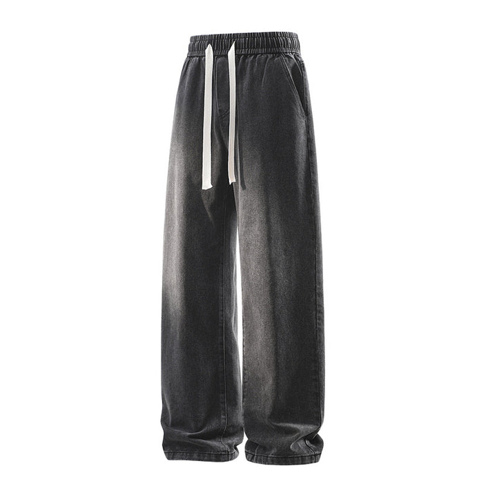 Herren Weite Denim-Freizeithose mit elastischem Bund, Tunnelzug & relaxed Baggy‑Silhouette Echoarchiv