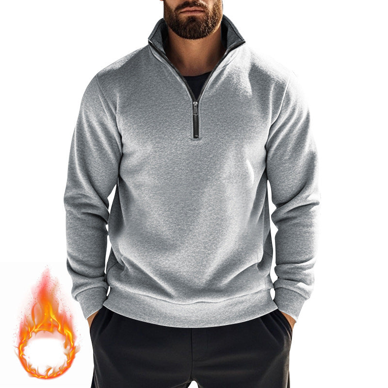 Herren Fleece-Pullover mit hohem Kragen und halbem Reißverschluss Echoarchiv
