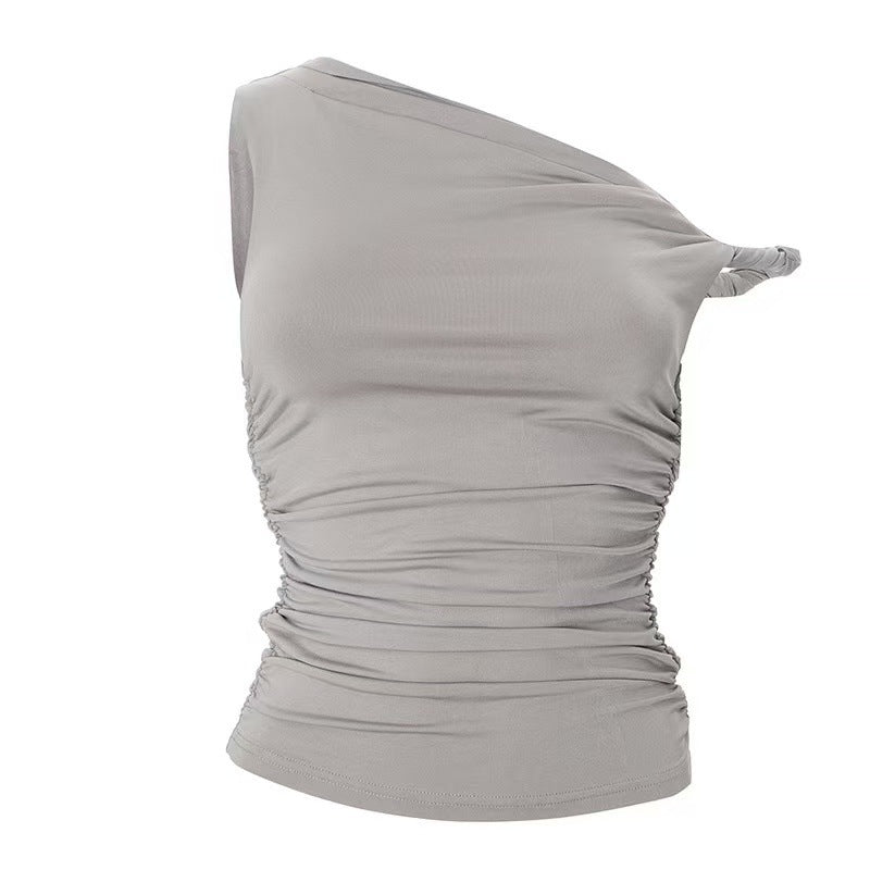 Damen Einseitiges Raffungstop mit elastischem Design Echo Archiv