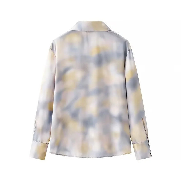 Damen fließender Midirock im A-Linien-Schnitt mit leichtem Fall und feinem Allover-Print – Élara