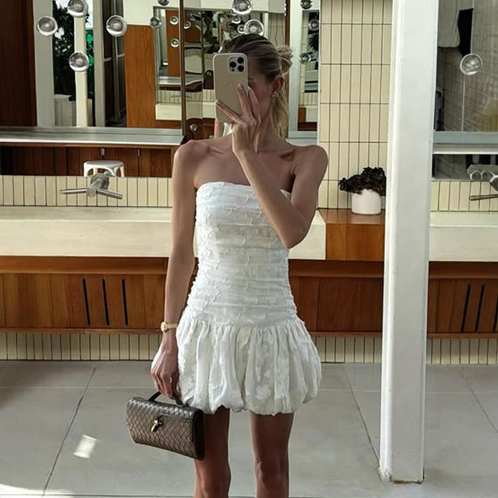 Damen kurzer, eleganter Rüschentop Echo Archiv