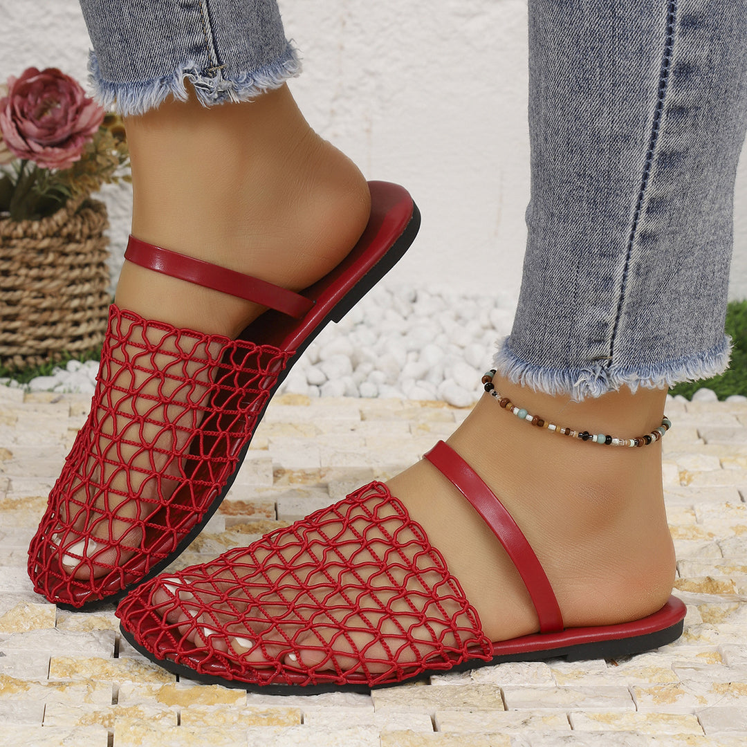 Damen  gewebte Netz-Mules mit Slip-On-Funktion, offener Ferse und flexiblem Leichtsohlen-Design Echo Archiv