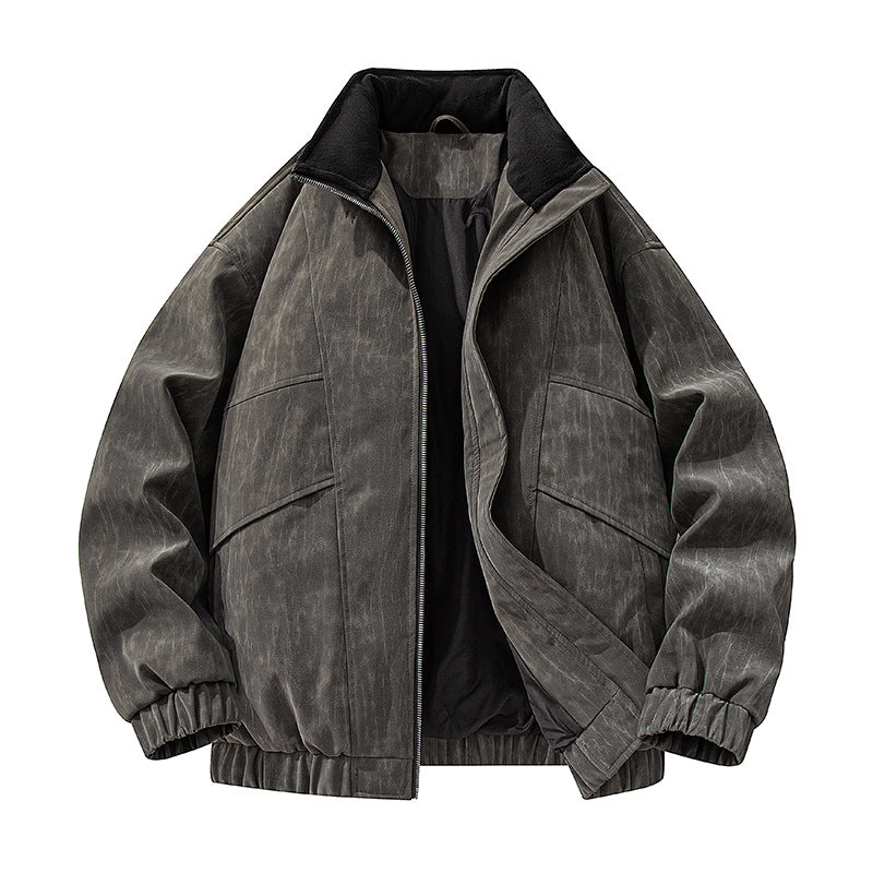 Herren weite funktionale Jacke mit Stehkragen und Reißverschluss Echo Archiv