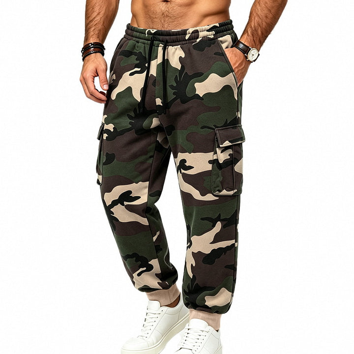 Herren Cargohose im Jogger-Stil mit elastischem Bund, Kordelzug und Mehrfachtaschen Echoarchiv