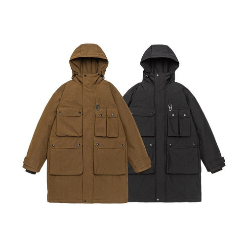 Herren Wasserabweisender Tech-Parka mit Mehrfach-Taschen und Kapuze Echoarchiv