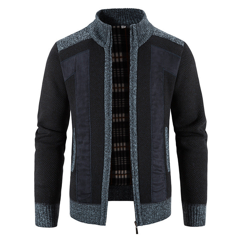 Herren modische Strickjacke mit einzigartigem Schnitt und verstecktem Reißverschluss Echoarchiv
