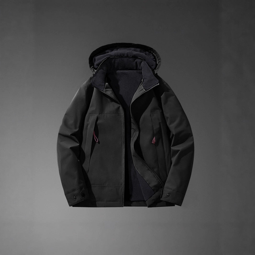 Herren Softshell-Übergangsjacke mit wärmendem Fleece-Innenfutter und Kapuze – Taviero