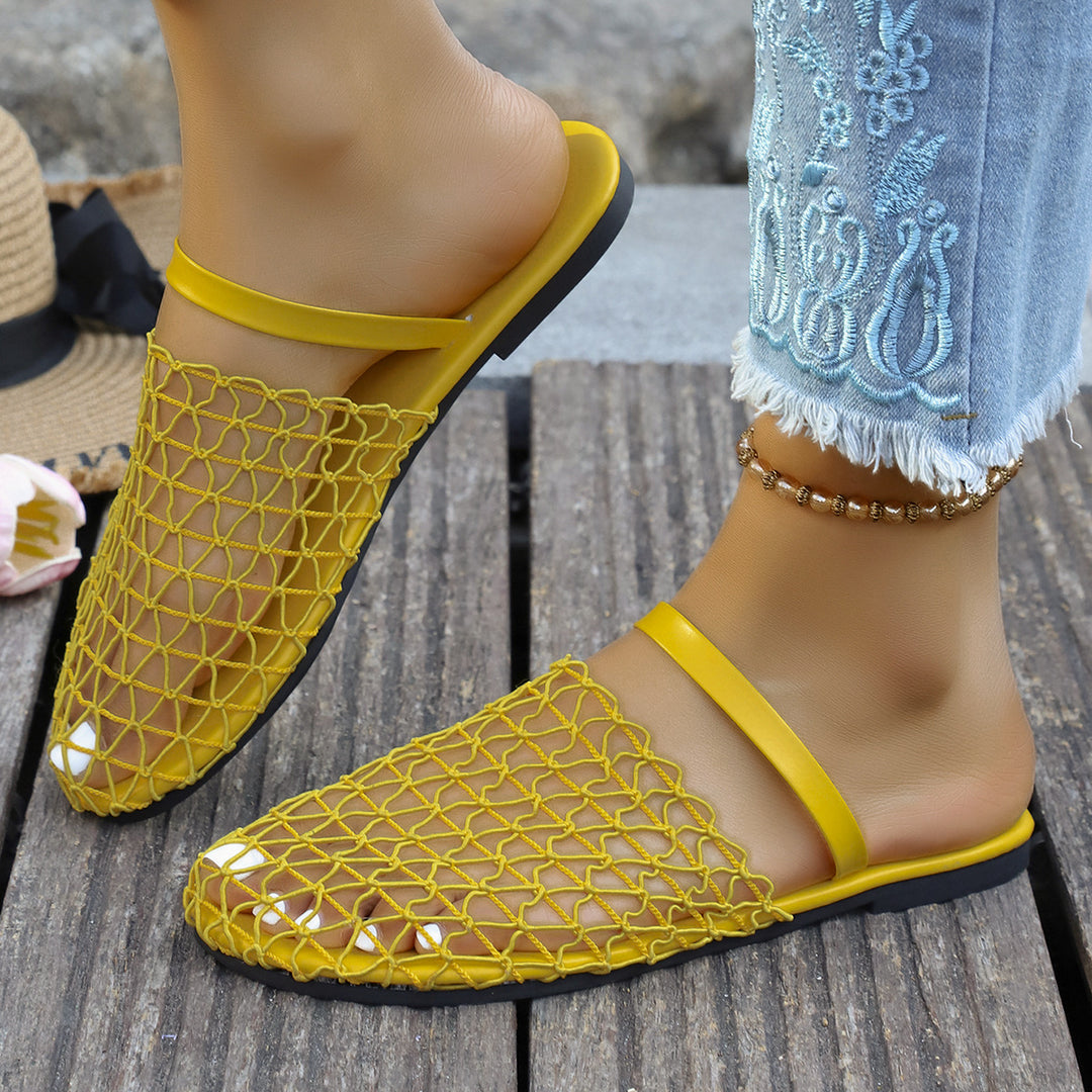 Damen  gewebte Netz-Mules mit Slip-On-Funktion, offener Ferse und flexiblem Leichtsohlen-Design Echo Archiv