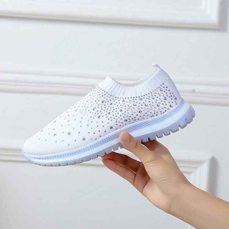 Damen Elastischer Sock-Sneaker mit Strass‑Nieten, atmungsaktivem Strickschaft und dämpfender Komfortsohle Echoarchiv