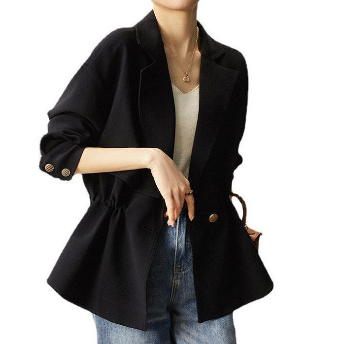 Damen Modische Wickeljacke mit Taillenakzent Echoarchiv