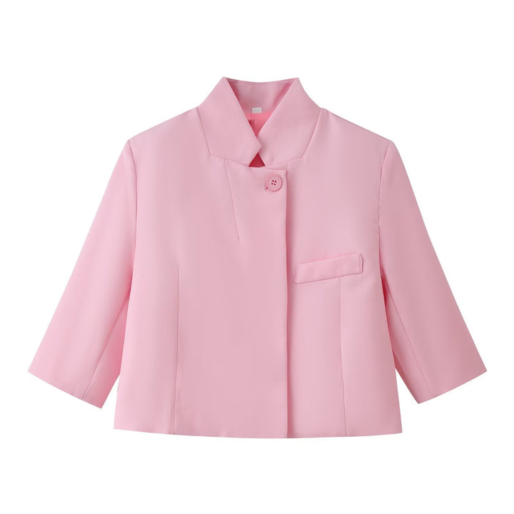 Damen Boxy-Kurzjacke mit Stehkragen und dreiviertelärmeln Echo Archiv