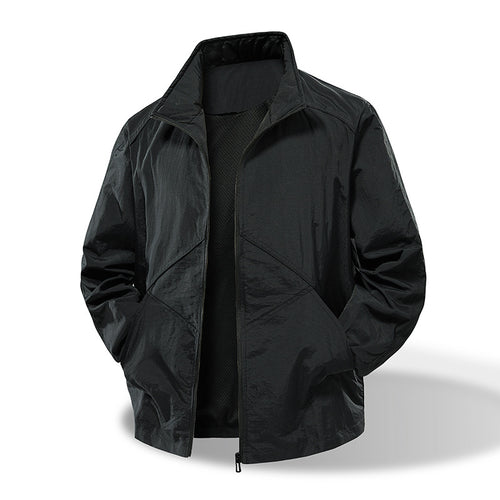Herren Leichte technische Windjacke mit Mesh‑Futter und Stehkragen Echoarchiv