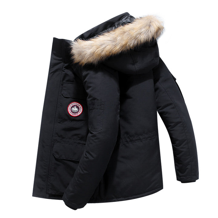 Herren Parka mit abnehmbarer Kapuze und Kunstfellbesatz, wind- und wasserdichte Thermoisolierung Echoarchiv