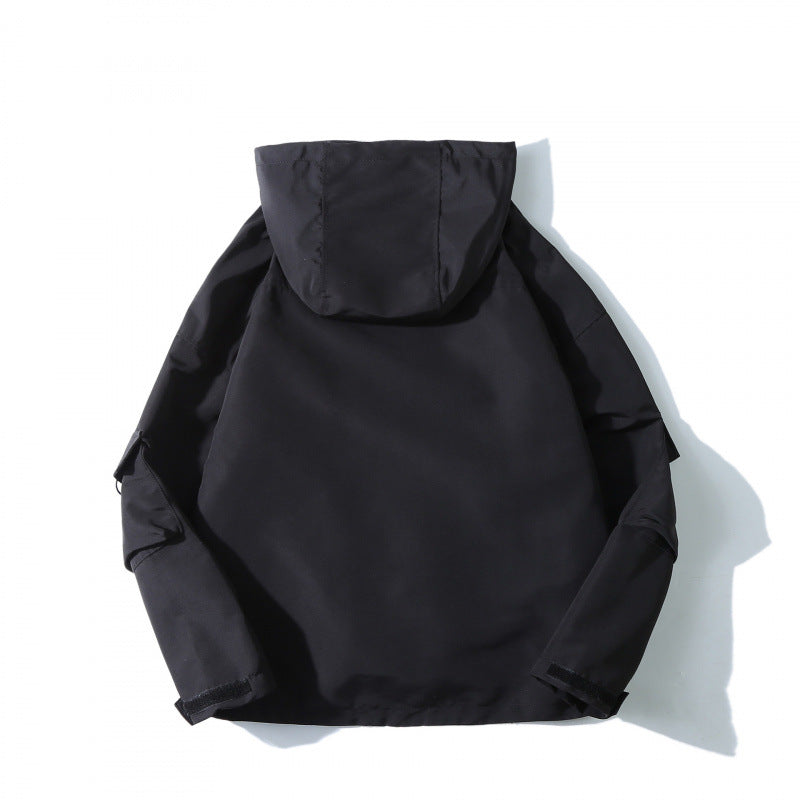 Unisex Weitgeschnittene Utility-Softshelljacke mit Kapuze und Mehrfach-Taschen Echo Archiv