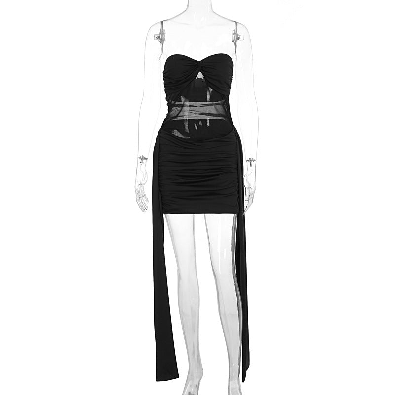 Damen Bodycon Minikleid mit innovativem Wickeldesign und herausnehmbaren Trägern Echo Archiv