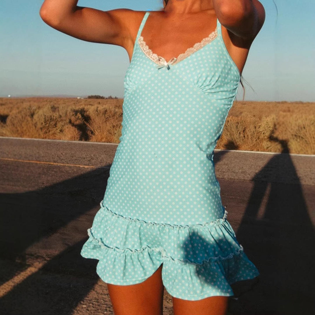 Damen Sommerkleid mit Rüschen und feinem Streifenmuster Echo Archiv