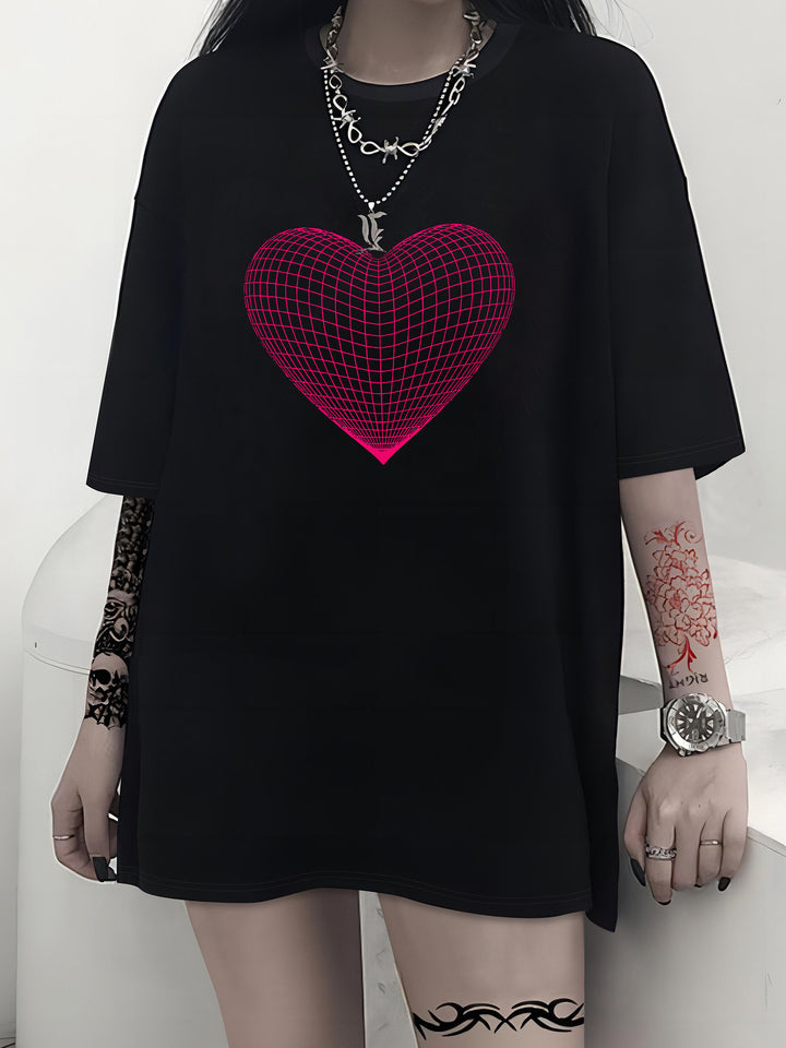 Damen T-Shirt mit kreativem Katzenmotiv und verspielter Schleife Echo Archiv