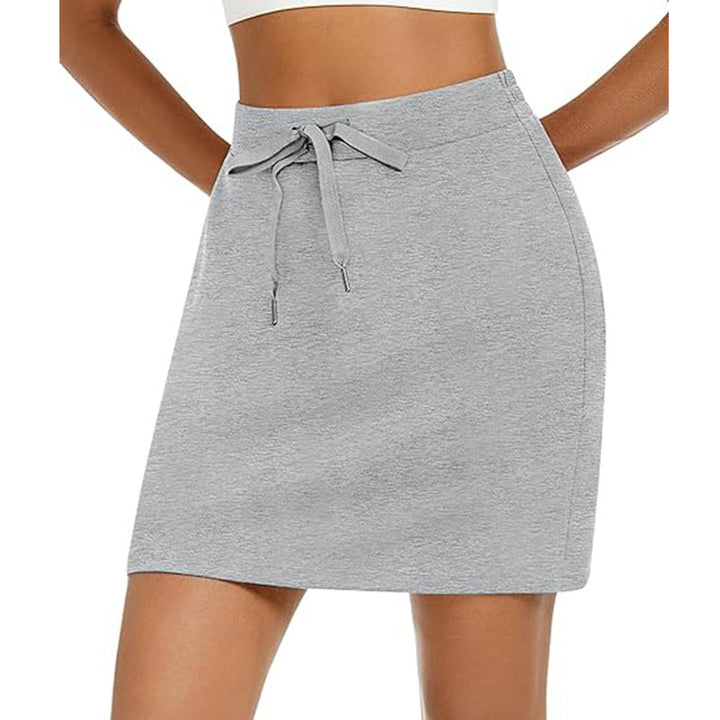 Damen Sportlicher Minirock mit Verstellbarem Kordelzug und Seitlichen Taschen Echoarchiv