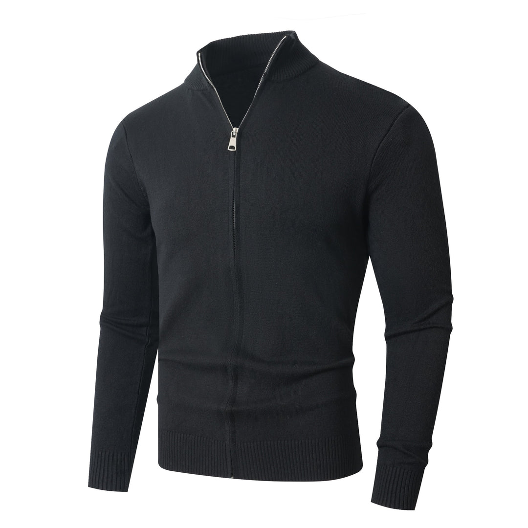 Herren Slim-Fit Feinstrick-Cardigan mit Zweifach-Reißverschluss und Stehkragen Echo Archiv