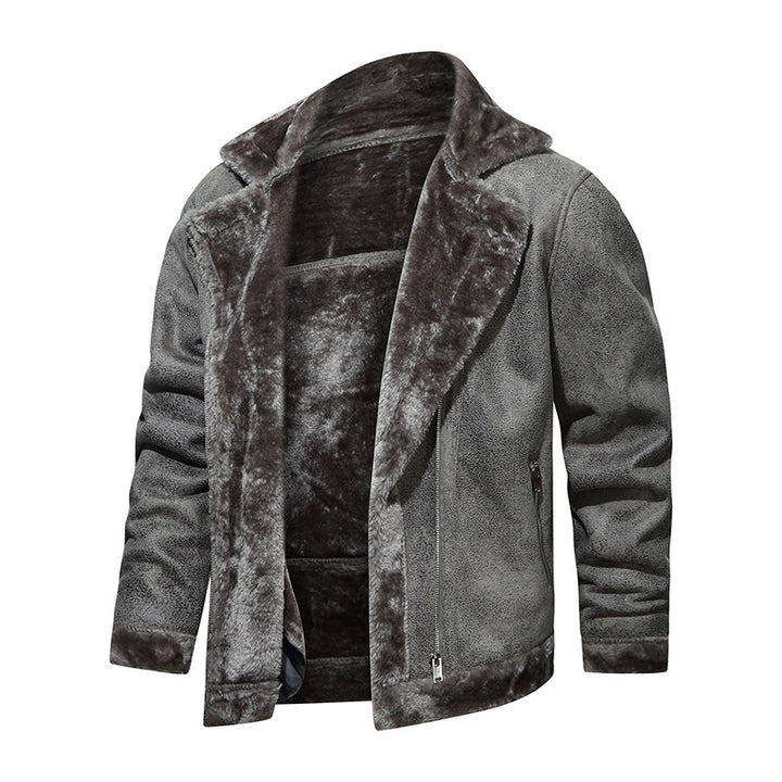 Herren Bikerjacke aus Lederimitat mit Teddyfutter Echoarchiv