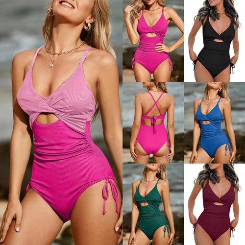 Damen Einteiler Badeanzug mit subtilen Cut-Outs und verstellbaren Trägern Echo Archiv