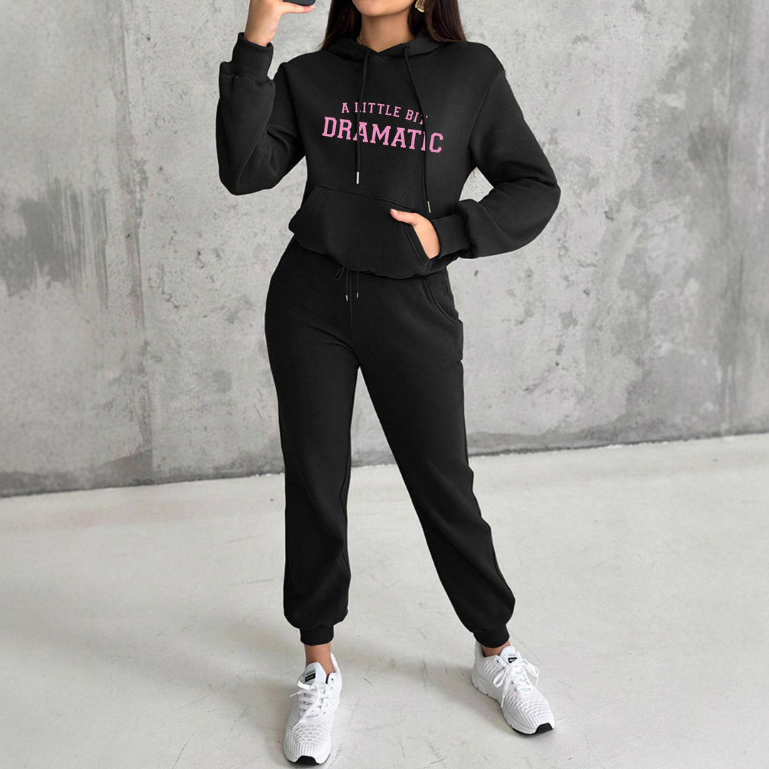 Damen nan Kapuzen-Sweatshirt und Slim-Jogginghose Lounge-Set mit Kängurutasche, gerippten Bündchen und figurbetonter Passform Echo Archiv