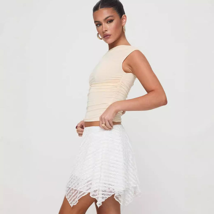 Damen verspielter Spitzenshorts mit asymmetrischem Saum Echo Archiv