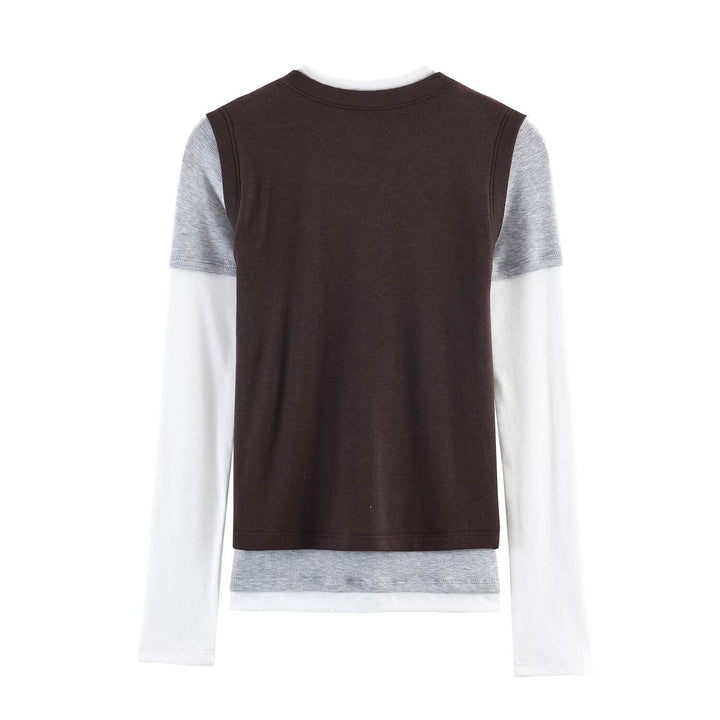 Damen Lagenlook-Longsleeve mit integriertem Kurzarm-Overlay Echo Archiv
