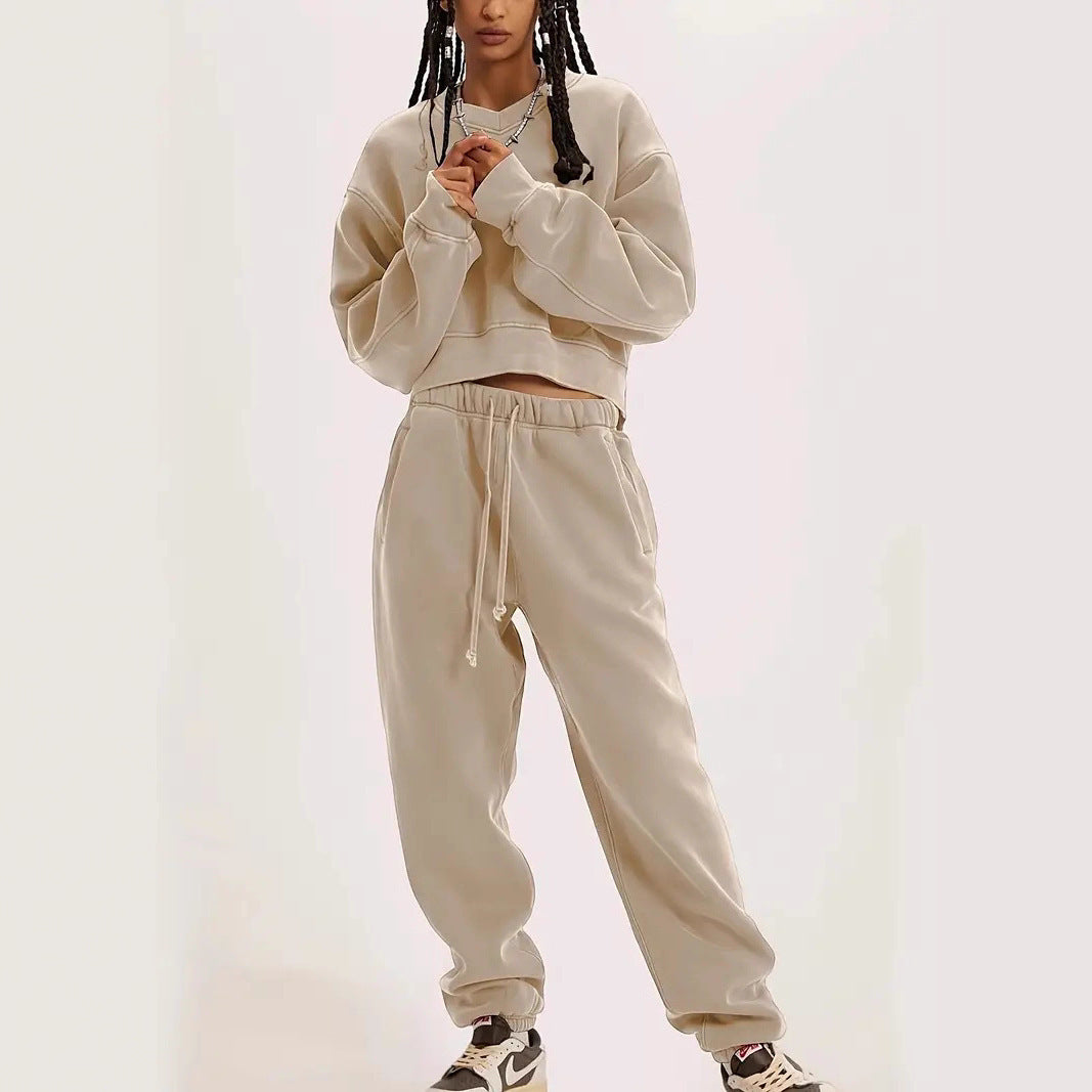 Damen Boxy-Sweatshirt mit überschnittener Schulter, verlängertem Rückenteil und brushed Fleece – Avérine