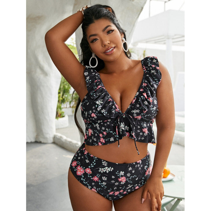 Damen Bikini-Set mit Rüschendesign und verstellbarem Oberteil Echo Archiv